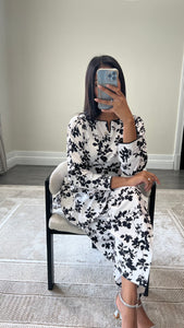 Poly cotton printed 2 piece coord with shirt and trouser.