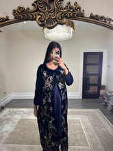Load image into Gallery viewer, Velvet embroidered gown with silk inner and trouser
