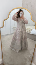 Load image into Gallery viewer, Double gown Organza handwork embroidered outfit with organza duppata