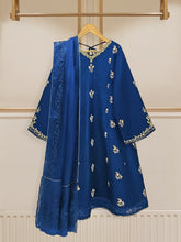 Load image into Gallery viewer, 3 PIECE - PURE RAW SILK EMBROIDERED SUIT S109741