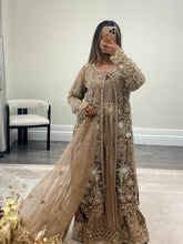 Load image into Gallery viewer, Soraya inspired diamonte 3 piece suit with cotton net duppata and crush silk inner