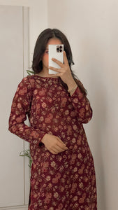 Printed Co-ord Maroon