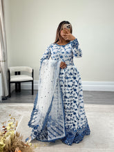 Load image into Gallery viewer, Faiza saqlain inspired lawn embroidered 3 piece suit with cotton net duppata and trouser