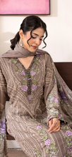 Load image into Gallery viewer, Maria B inspired collection. Chiffon shirt with embroidery and embellishments. Trouser and duppata.