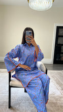 Load image into Gallery viewer, Poly cotton printed 2 piece coord with shirt and trouser.