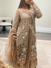 Load image into Gallery viewer, Soraya inspired diamonte 3 piece suit with cotton net duppata and crush silk inner