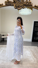 Load image into Gallery viewer, Chikankari 3 piece suit with crinkle duppata