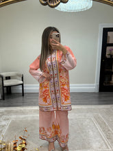 Load image into Gallery viewer, Jacquard 2 piece coord set. Shirt and trouser with printing detail. Soft jacquard fabric.