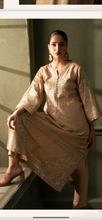 Load image into Gallery viewer, New Gold Sequin Embroidered on trend kurta with trouser
