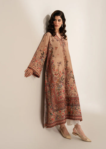 Beige Printed Embroidered Shirt (2-4 weeks delivery)