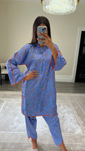 Load image into Gallery viewer, Poly cotton printed 2 piece coord with shirt and trouser.