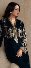 Load image into Gallery viewer, Design 3 Velvet Embroidered coord with plazzo trouser
