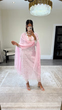 Load image into Gallery viewer, Chikankari 3 piece suit with crinkle duppata