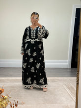 Load image into Gallery viewer, Cotton silk kaftan style 2 piece with embellishments and cotton silk trouser. Eid collection. Party wear.