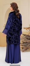 Load image into Gallery viewer, Velvet Embroidered coord with plazzo trouser