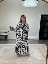 Load image into Gallery viewer, Printed long kaftan with trouser 2 piece set