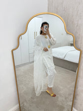 Load image into Gallery viewer, Chikankari white suit with organza duppata