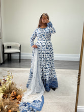 Load image into Gallery viewer, Faiza saqlain inspired lawn embroidered 3 piece suit with cotton net duppata and trouser