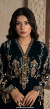 Load image into Gallery viewer, Design 3 Velvet Embroidered coord with plazzo trouser