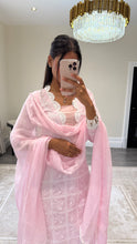Load image into Gallery viewer, Chikankari 3 piece suit with crinkle duppata