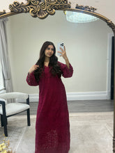 Load image into Gallery viewer, Crochet kaftan with trousrer. Eid collection