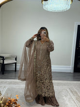 Load image into Gallery viewer, Maria B inspired heavy formal wear suit with crush trouser and organza duppata
