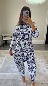 Poly cotton printed 2 piece coord with shirt and trouser.