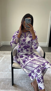 Poly cotton printed 2 piece coord with shirt and trouser.