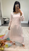 Load image into Gallery viewer, silk diamonte 3 piece suit with organza duppata