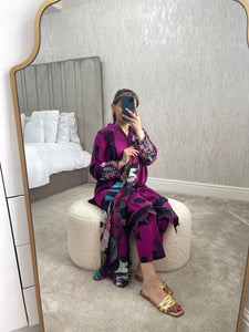 Summer Lawn Suit Purple (Immediate Dispatch)