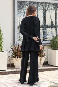 Black Pleated Co-Ord Set (2-5 weeks delivery)
