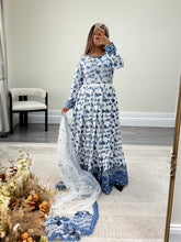 Load image into Gallery viewer, Faiza saqlain inspired lawn embroidered 3 piece suit with cotton net duppata and trouser