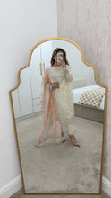 Load image into Gallery viewer, White sparkle chiffon embroidered suit with cotton net duppata and crepe trouser