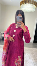 Load image into Gallery viewer, Maria B Inspired  embroidered chikankari lawn suit with silk duppata