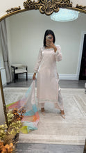 Load image into Gallery viewer, silk diamonte 3 piece suit with organza duppata