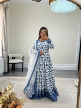 Load image into Gallery viewer, Faiza saqlain inspired lawn embroidered 3 piece suit with cotton net duppata and trouser