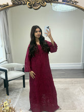 Load image into Gallery viewer, Crochet kaftan with trousrer. Eid collection