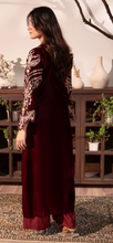 Load image into Gallery viewer, Design 3 Velvet Embroidered coord with plazzo trouser