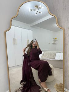 Azure Inspired plum Serene 3 piece suit (Immediate Dispatch)