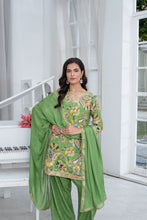 Load image into Gallery viewer, Embroidered gota work armani silk shirt and silk trouser.
