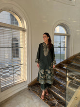 Load image into Gallery viewer, Cannabis - Dark Green Embroidered CO-ORD Set (2-4 weeks delivery)
