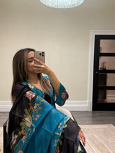 Load image into Gallery viewer, Silk 3 piece suit lulusar inspired with handwork on neckline. Kameez suit.