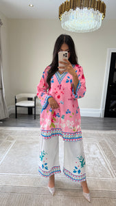 Dananeer inspired lawn printed coord set with shirt and trouser Asian clothing