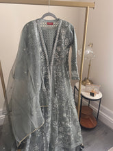 Load image into Gallery viewer, Organza handwork embroidered suit with organza duppata