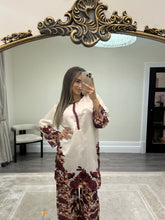 Load image into Gallery viewer, Jacquard 2 piece coord set. Shirt and trouser with printing detail. Soft jacquard fabric.