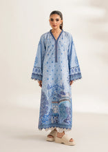 Load image into Gallery viewer, Blue Printed Embroidered Shirt (2-4 weeks delivery)