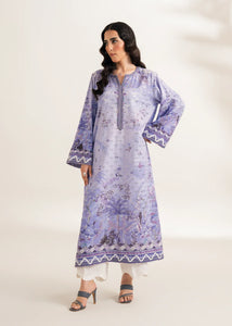 Lavender Printed Embroidered Shirt (2-4 weeks delivery)