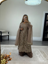 Load image into Gallery viewer, Maria B inspired heavy formal wear suit with crush trouser and organza duppata