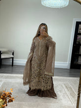 Load image into Gallery viewer, Maria B inspired heavy formal wear suit with crush trouser and organza duppata