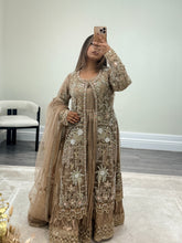 Load image into Gallery viewer, Soraya inspired diamonte 3 piece suit with cotton net duppata and crush silk inner